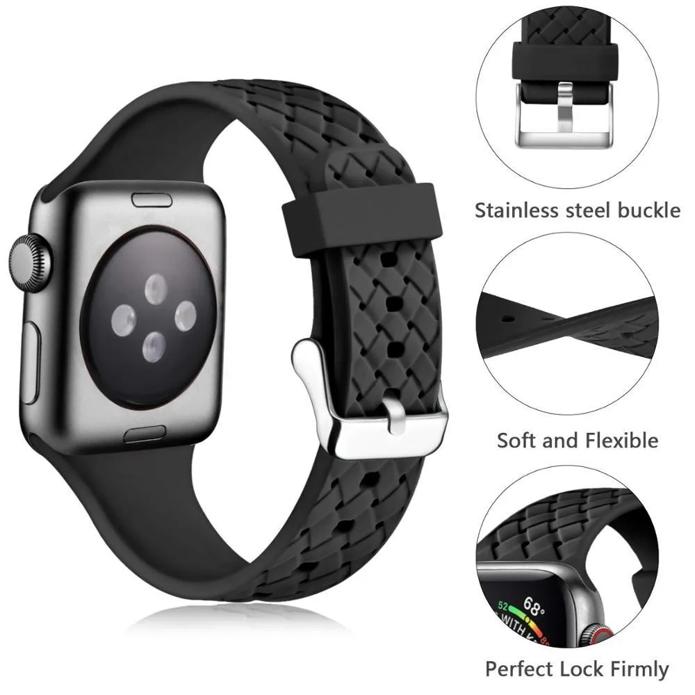 Silicone Strap Series 7 6 5 4 Accessories Woven Pattern Belt Bracelet