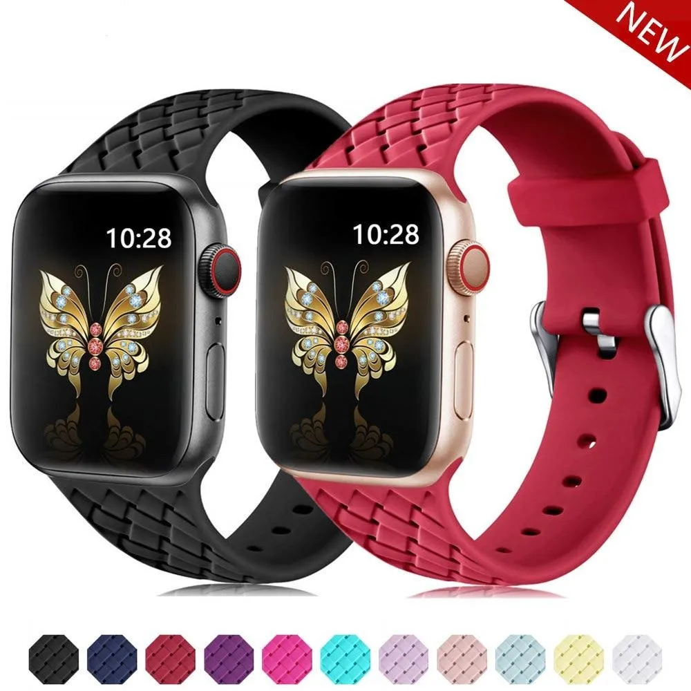 Silicone Strap Series 7 6 5 4 Accessories Woven Pattern Belt Bracelet