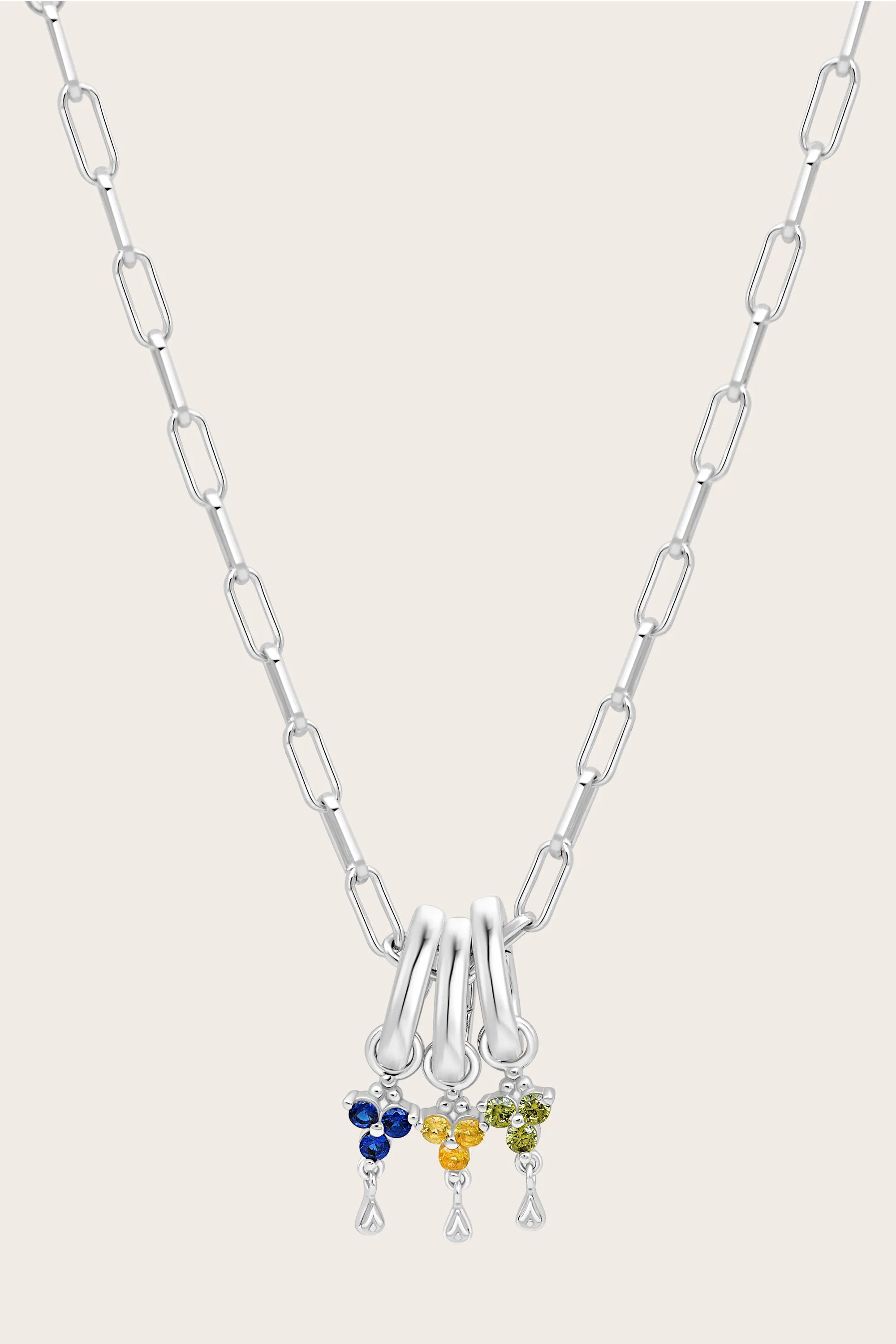 Silver Birthstone Charm - November/Citrine