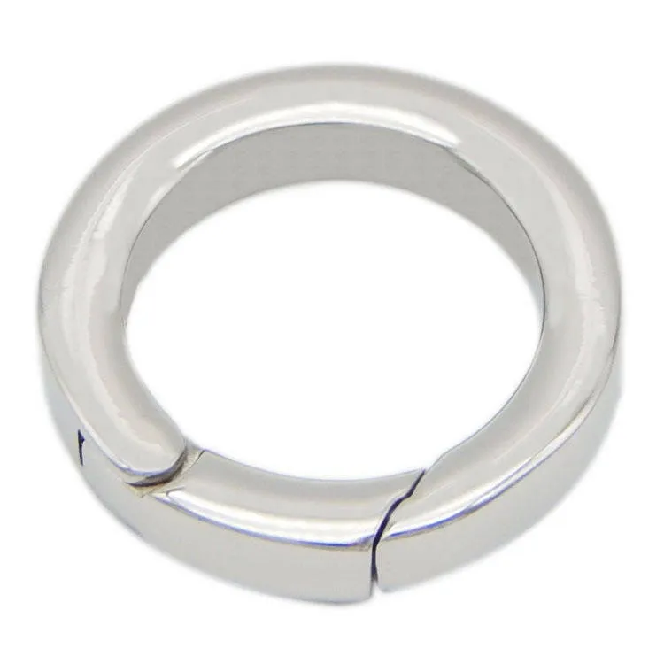 Spring Ring  3/4" 20mm Surgical Stainless Steel Carabiner Round Push Gate Snap Open Hook Silver Tone Hinge Key Camping