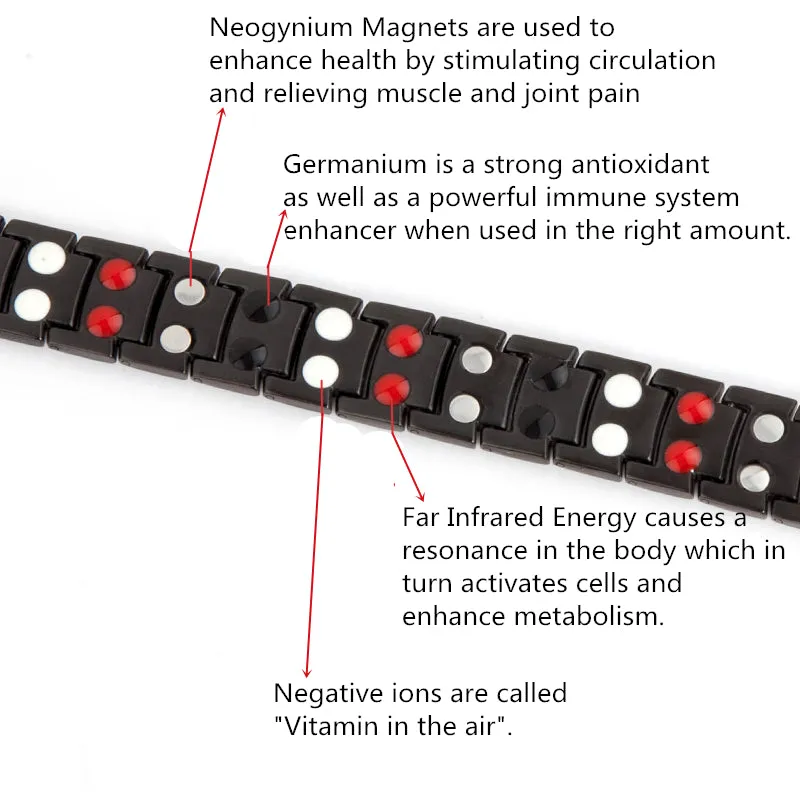 Stainless Steel Red Carbon Fiber Magnetic Bracelet