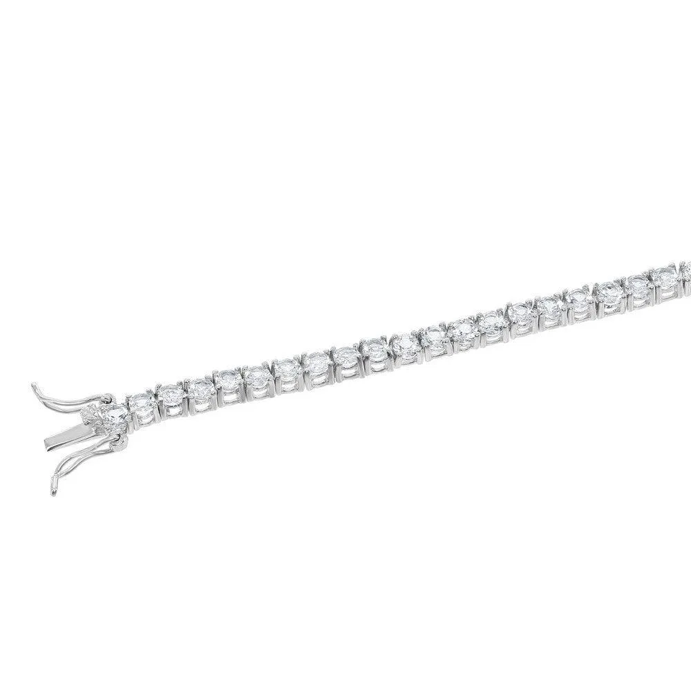 Sterling Silver 3mm Prong Set Tennis Bracelet, 7.25"