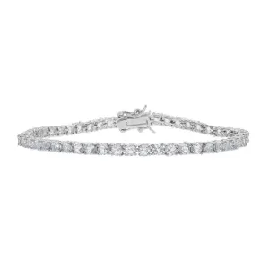 Sterling Silver 3mm Prong Set Tennis Bracelet, 7.25"
