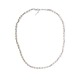 Sterling Silver Freshwater Pearl & Silver Beads Necklace