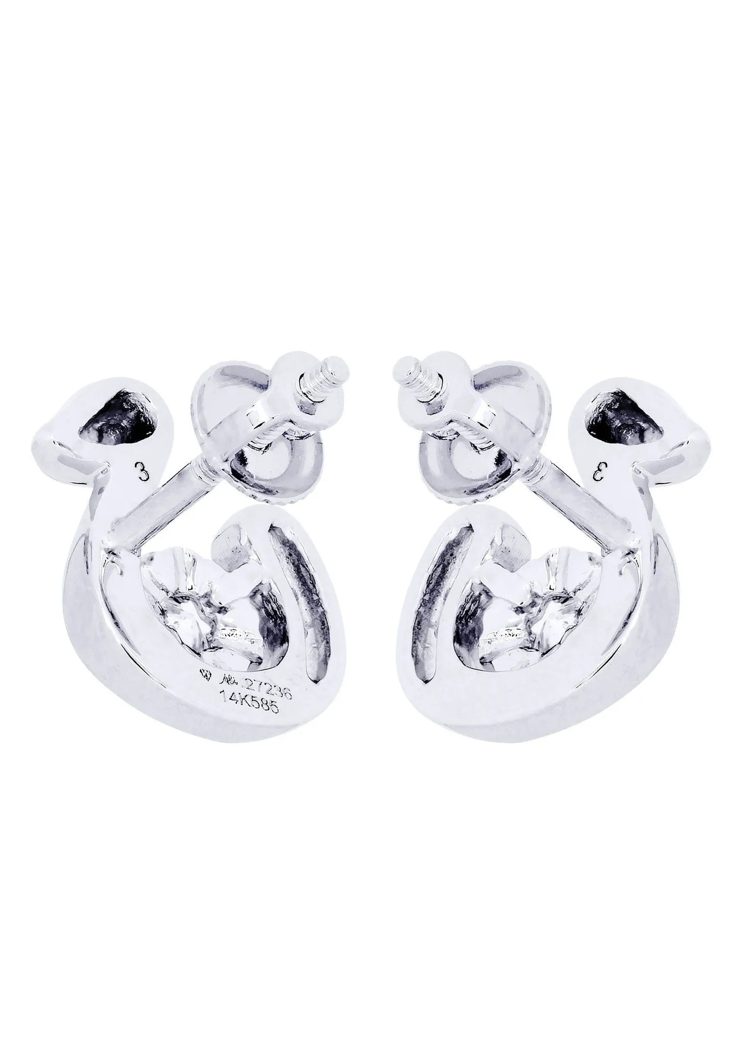 Swan Diamond Stud Earrings For Men | 14K White Gold | 0.28 Carats
