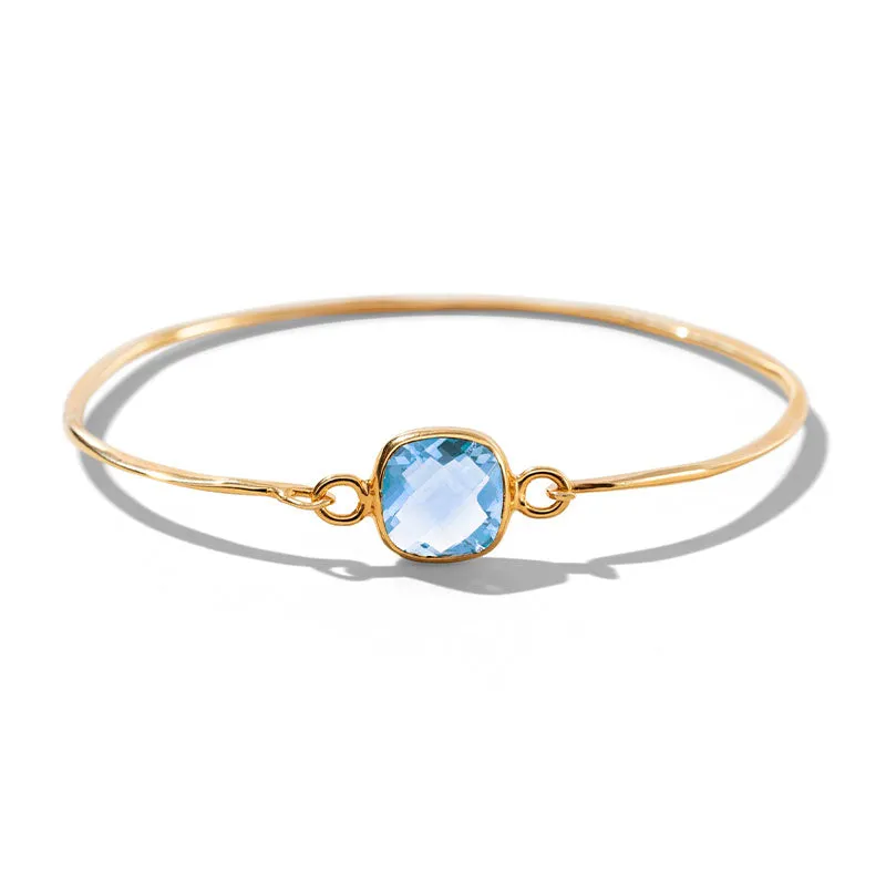 Tetra Bangle, Blue Topaz, Gold