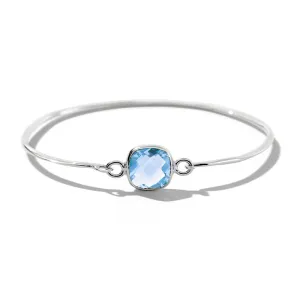 Tetra Bangle, Blue Topaz, Silver