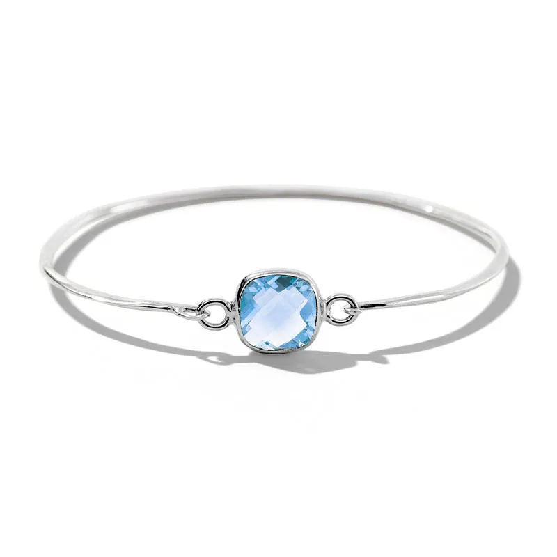 Tetra Bangle, Blue Topaz, Silver