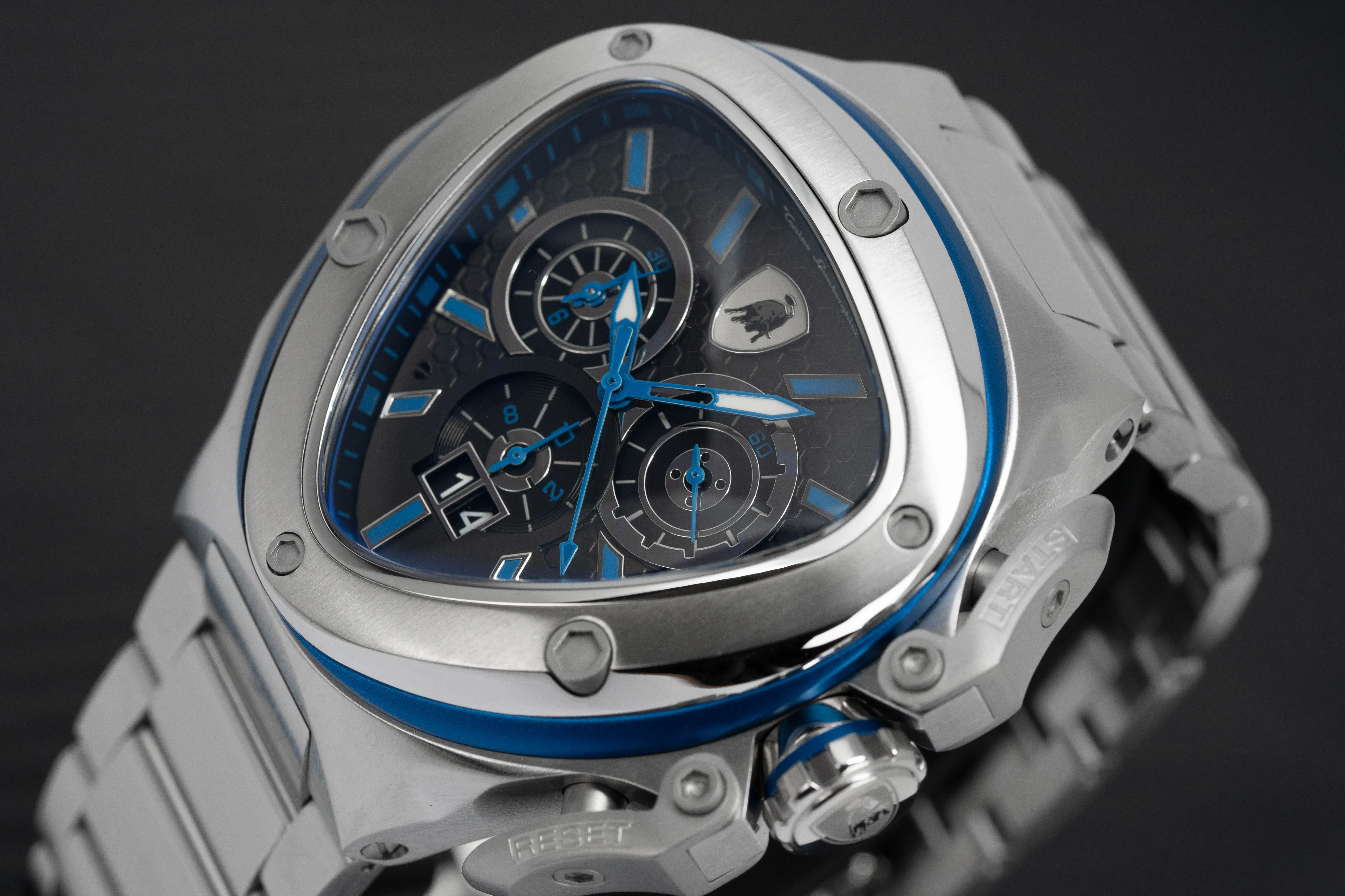 Tonino Lamborghini Spyder X SS Chronograph Date steel Blue T9XC-SS-B